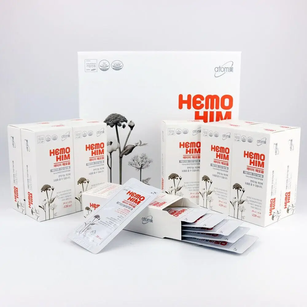 Atomy HemoHIM avis - boîte du produit et ses ingrédients botaniques